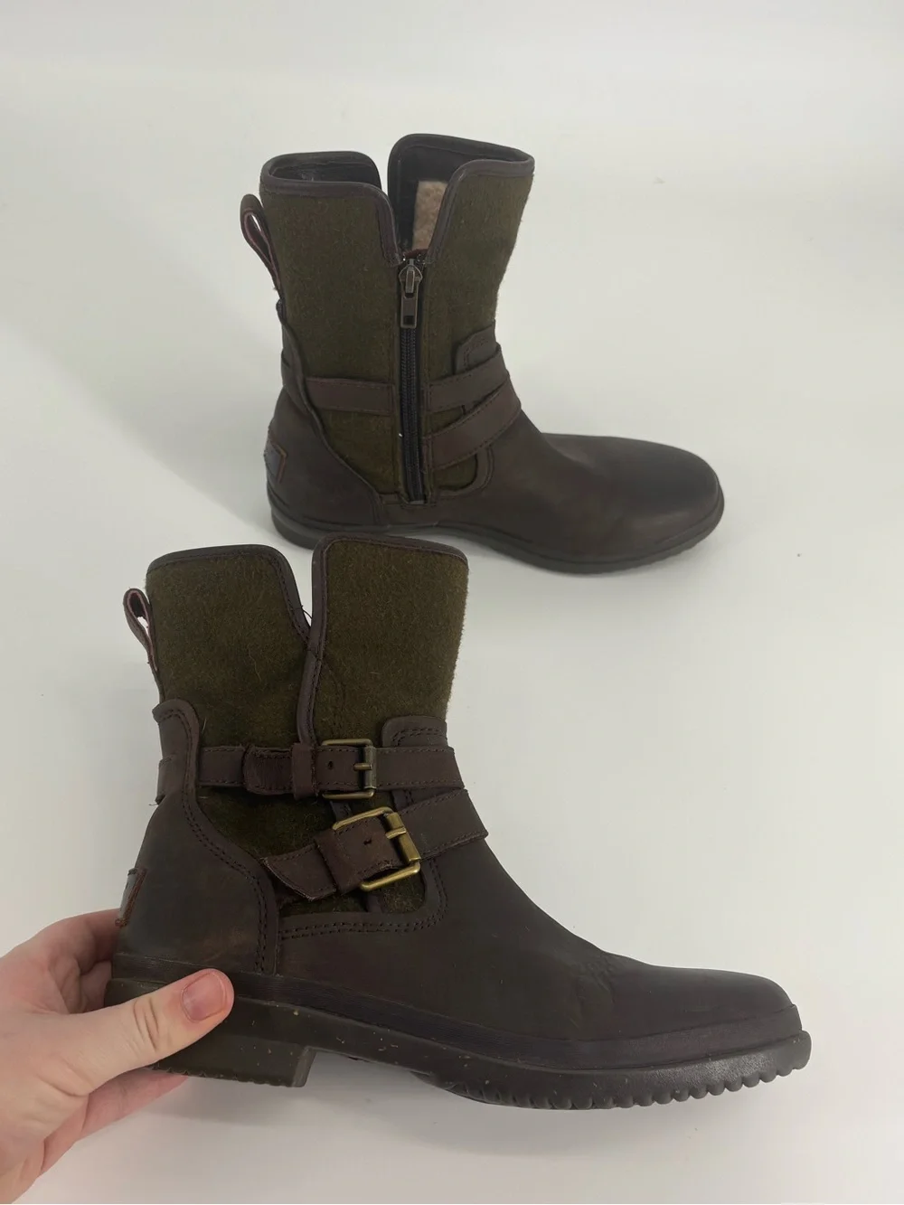 Ugg Simmens Green and Brown Cold-Weather Waterproof Boots